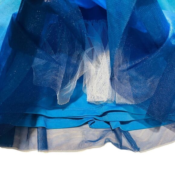 𝅺ADRIANNA Papell Hailey Logan Blue Ombre Sequin Prom Graduation Semi Dress - Picture 13 of 16